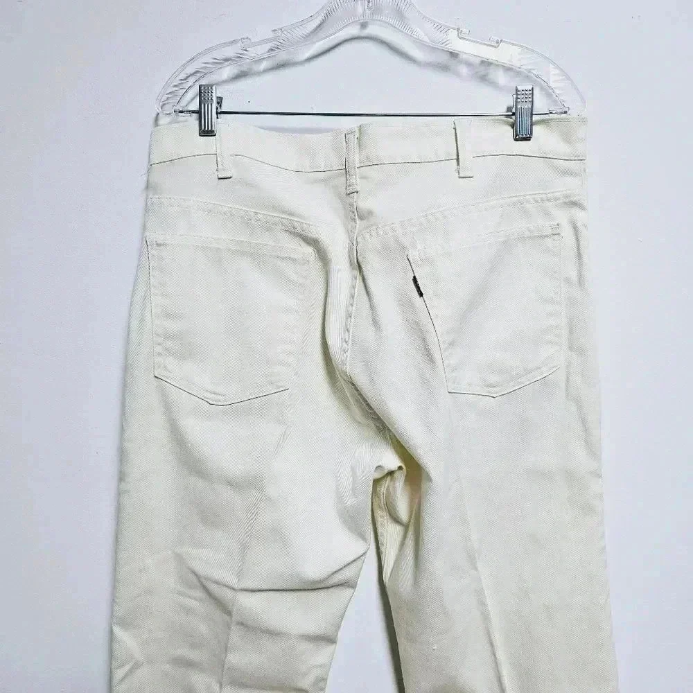 Levi's cream cotton sta-prest vintage big E jeans 1970's